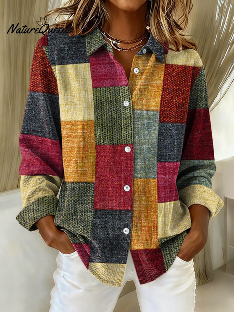 Women's casual western corduroy shirt