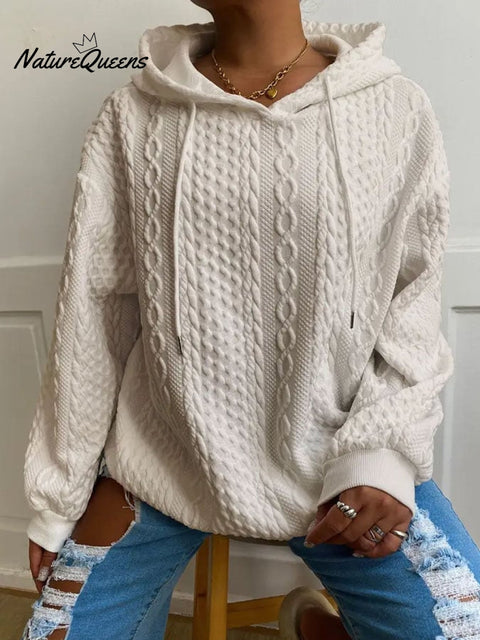 Women's Casual Solid Color Hooded Sweatshirt