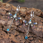 Color Diamond Dragonfly Earrings