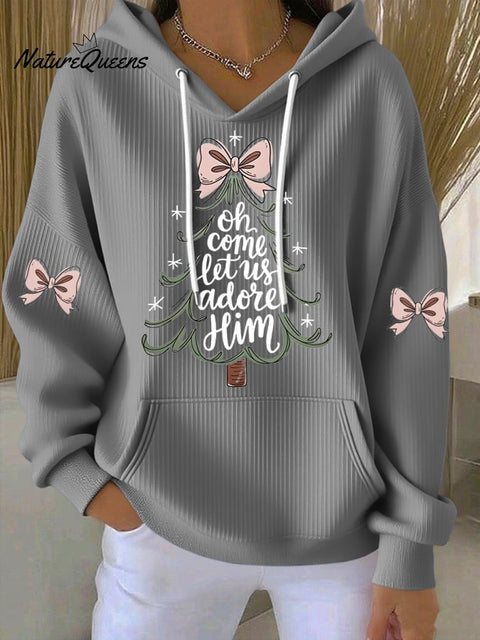 Women's “Oh Come Let Us Adore Himâ€?Print Casual Sweatshirt