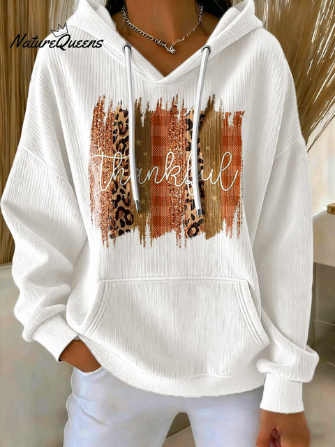 Women's Casual Autumn Thanksgiving Corduroy Hoodie