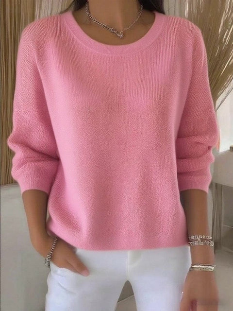 Women's Autumn Solid Color Casual Pullover Sweater