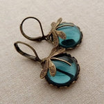 Vintage Dragonfly Glass Earrings