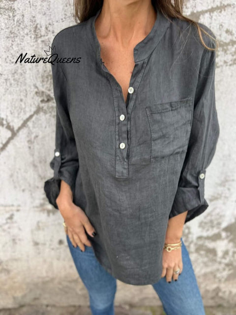 Long Sleeve V-Neck Casual Shirt