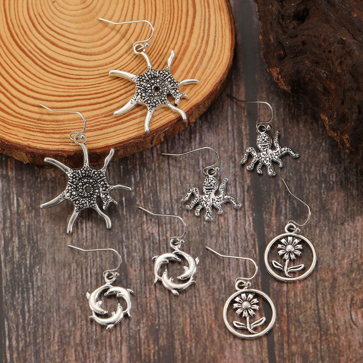 Ancient Silver Dolphin Earrings