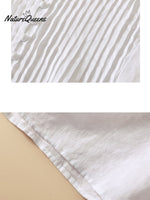 Women’s Pleated Round Neck Casual Cotton And Linen Shirt