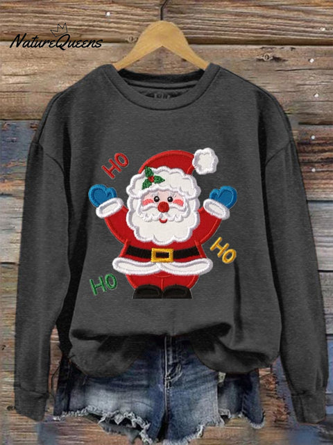 Women's Santa Claus HO HO HO printed sweatshirt