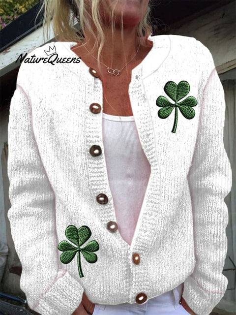 Women's St. Patrick's Day Printed Knit Cardigan