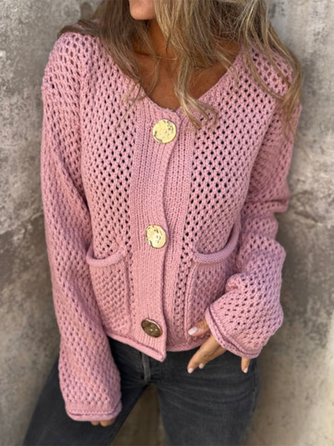 Coin Button Cardigan Sweater