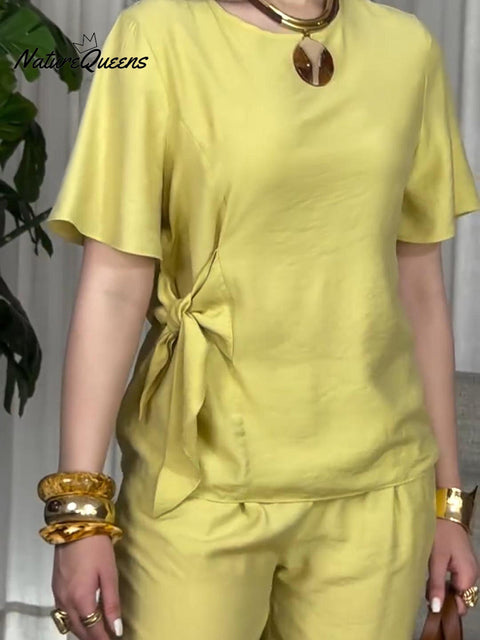 Women's Casual Travel Strap Top and Pants Two-piece Set