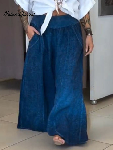 Women's Casual Tie-Dye Linen Wide-Leg Pants