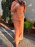Women's Solid Color Linen Shirt and Pants Two-piece Set