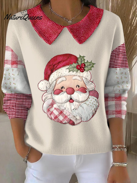 Women's Funny Christmas Santa Art Printed Tops