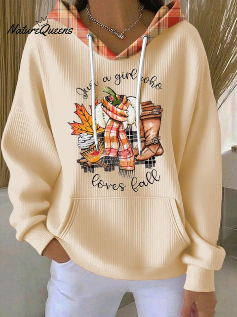 Women's Just A Girl Who Loves Fall Print Casual Sweatshirt