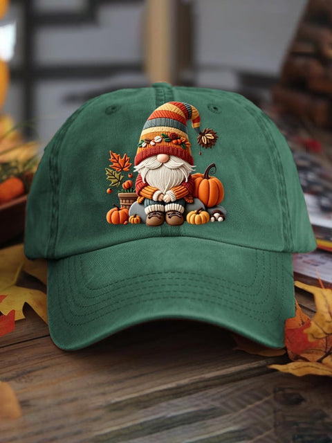 Autumn  Dwarf Pumpkin Art  Print Casual Hats