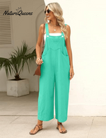 Women's Summer Cotton Linen Overalls â€?Adjustable & Relaxed Fit Jumpsuit