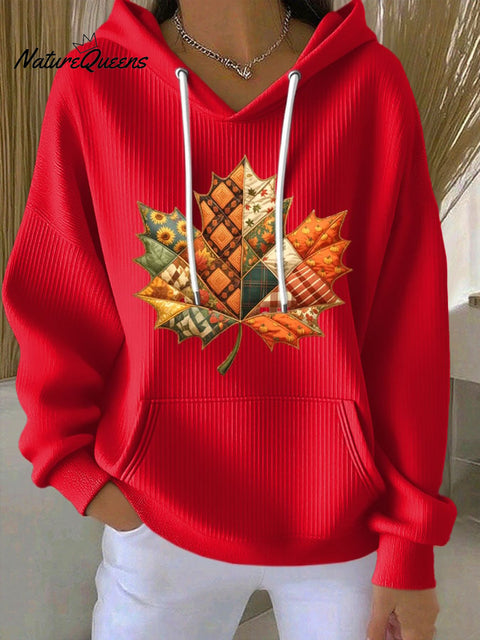 Women's Thanksgiving Maple Leaf Print Casual Sweatshirt