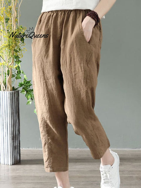 Women's Cotton Linen Fashion Loose Casual Pants