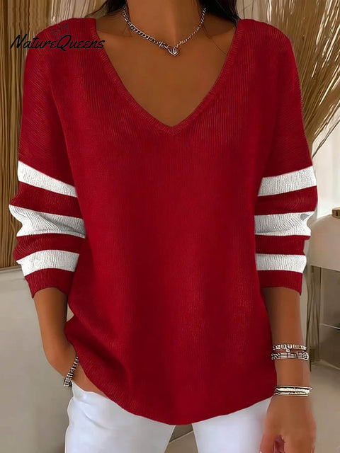 Women's Casual Christmas Color-Block Top
