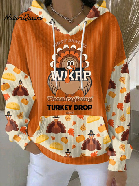 Women's Thanksgiving Turkey Print Casual Sweatshirt