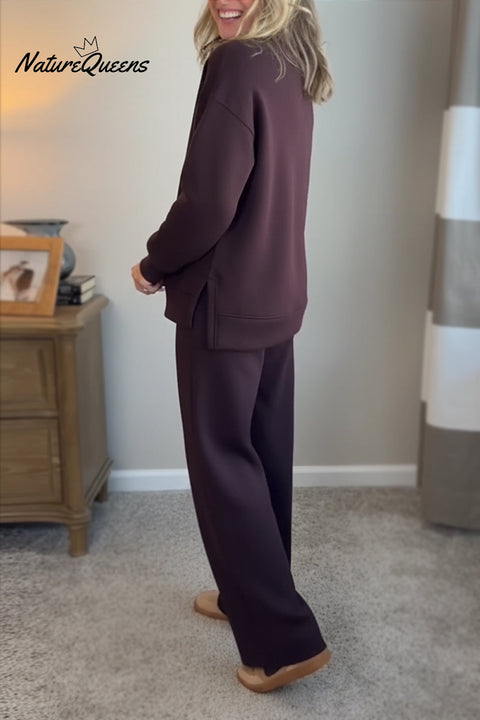 New Arrivals🔥 Cozy Travel Cowl Neck Sweatshirt and Pant 2 Piece Sets