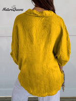 Women's Cute Animal Fun and Colorful Dogs Dachshund Print Casual Linen V-neck Shirt