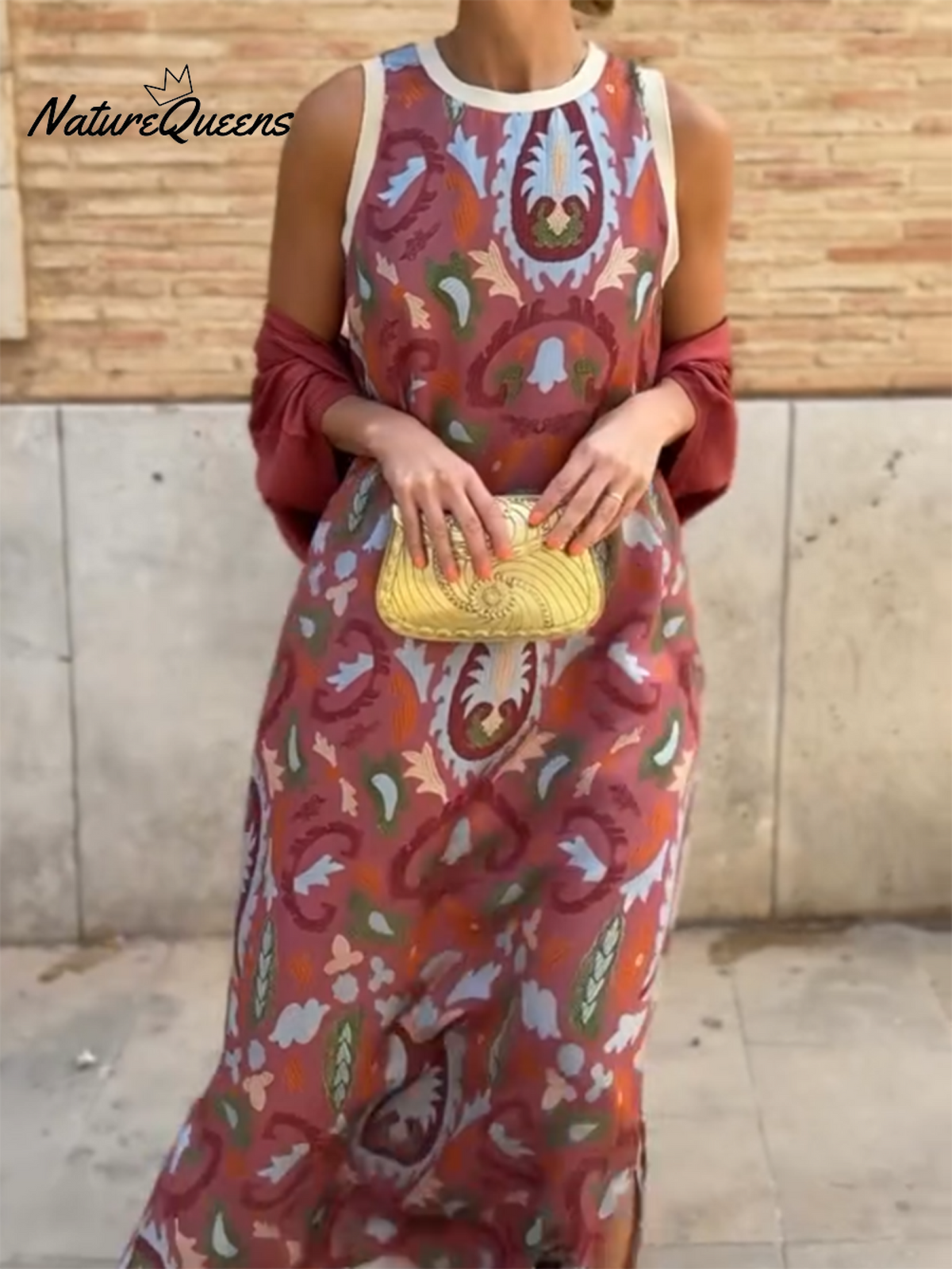 Women's Printed Satin Cardigan Dress Two-Piece Set