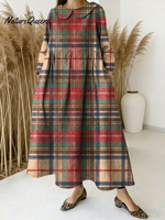 Women's Geometry Pattern Art Print Casual Denim Dress