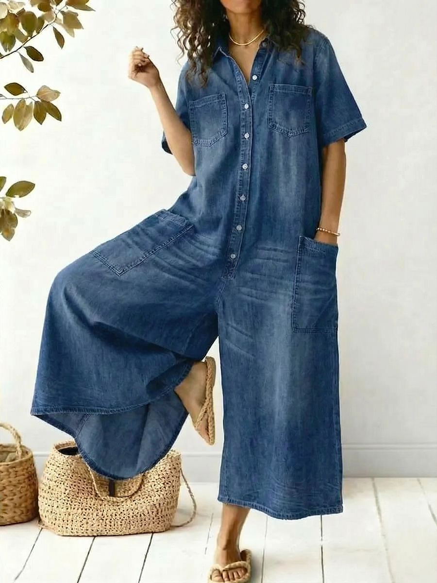 Women's Cozy And Casual Cotton Jumpsuit