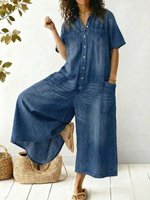 Women's Cozy And Casual Cotton Jumpsuit