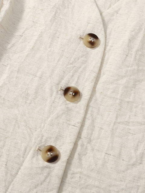 Women's V-neck Cotton and Linen Vest