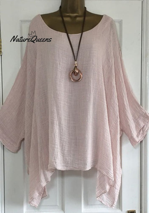 Women’s Fresh And Sweet Long Sleeve Top Loose - Fitting Batwing T - Shirt Pink / S T - Shirts