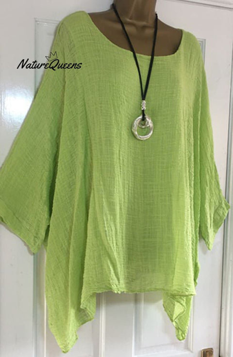 Women’s Fresh And Sweet Long Sleeve Top Loose - Fitting Batwing T - Shirt Green / S T - Shirts