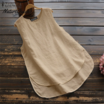 Cotton Sleeveless Paneled Shirts & Tops Khaki / S(8)
