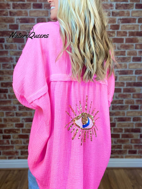 CASUAL SEQUIN BEADED SHIRT