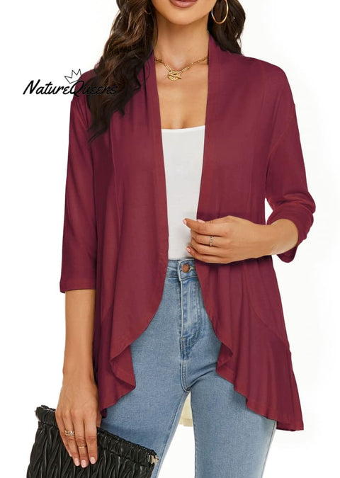 Women’s Casual Lightweight Open Front Cardigans Peony / S (Uk6 - 8)