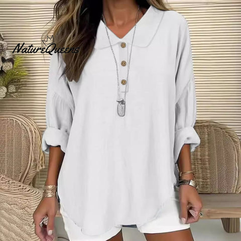 Casual Lapel Button Long Sleeve Shirt Top