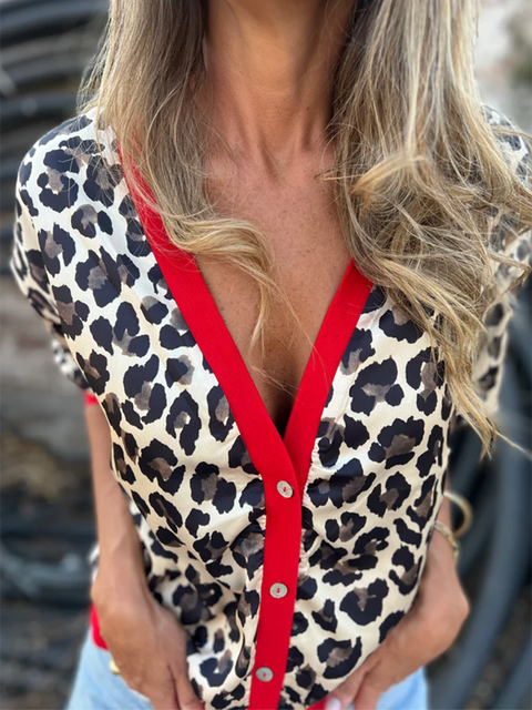 Leopard Print Shirt Cardigan