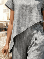 Women's Round Neck Irregular Short-Sleeved Suit