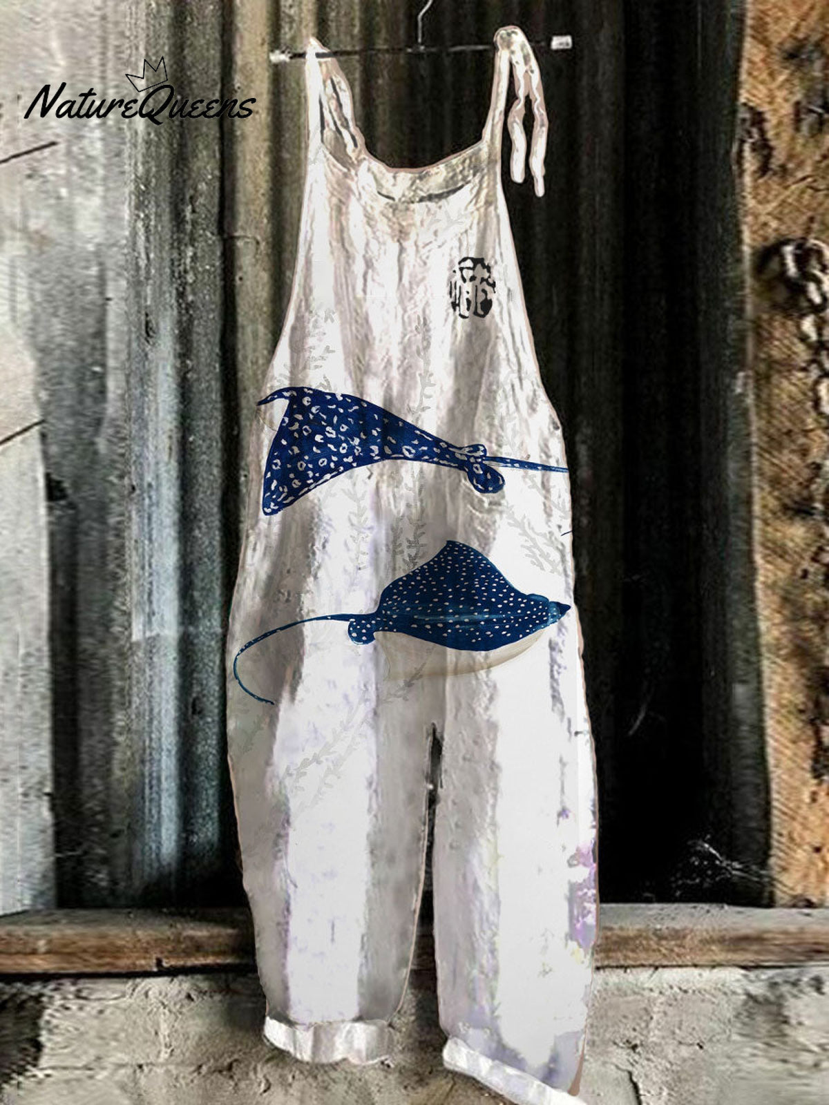 Stingray Linen Blend Loose Casual Jumpsuit