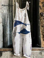 Stingray Linen Blend Loose Casual Jumpsuit