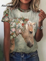 Women's Horse Art Print T-shirt