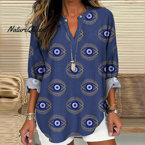 Women's Greek Art Linen Blend Cozy Tunic