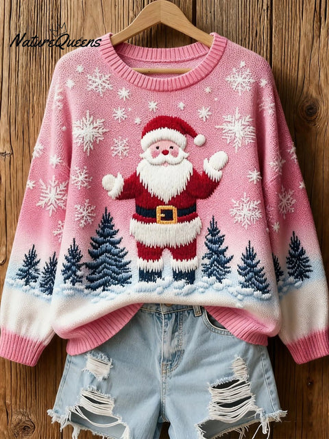 Women's Santa Print Sweatshirt