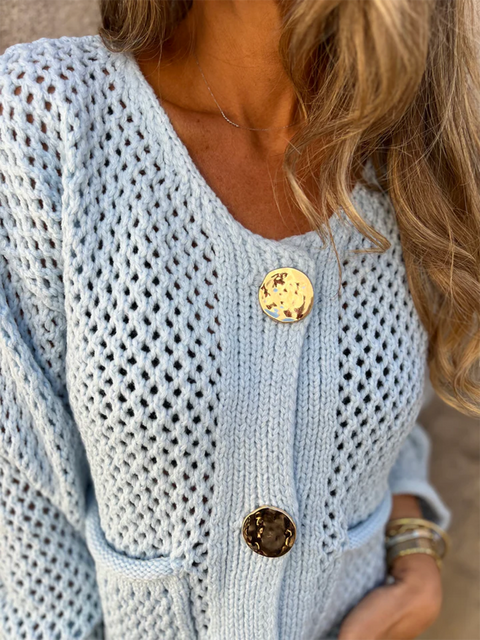 Coin Button Cardigan Sweater