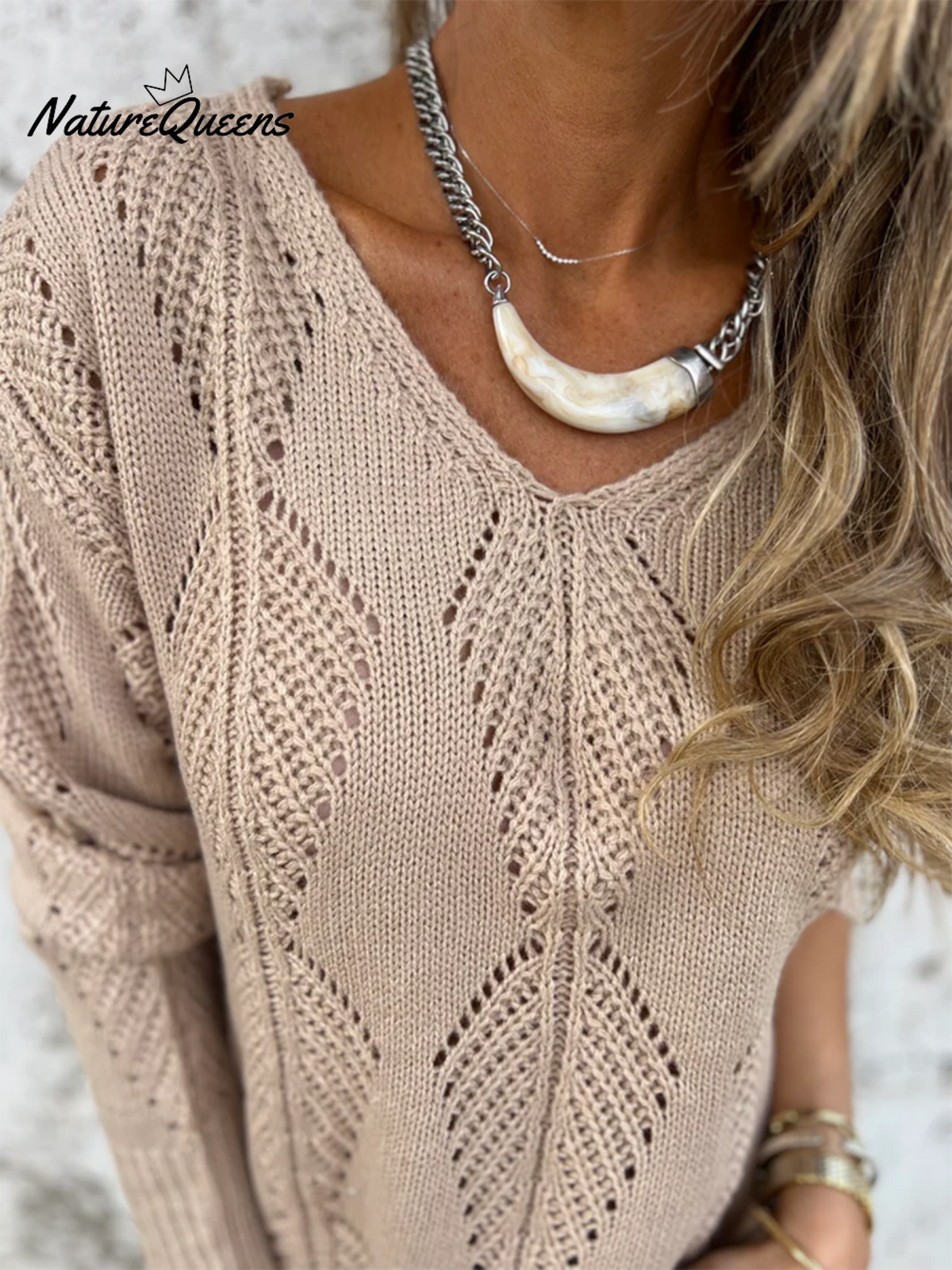 Leaf Knit Reversible Button Sweater