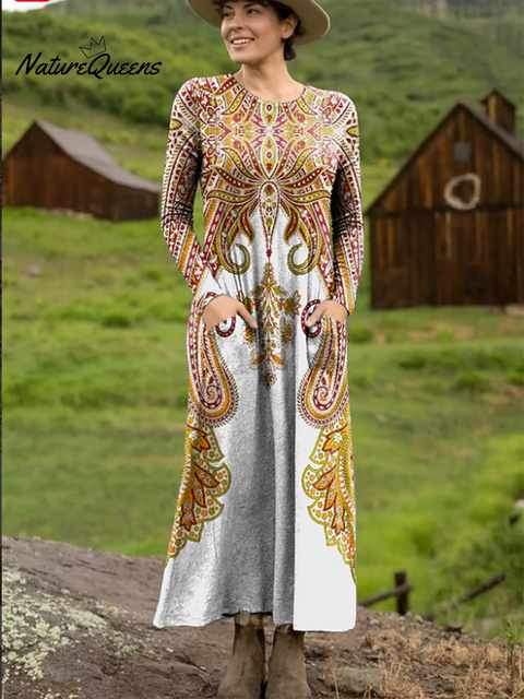 Women's Comfort Print Pocket Stretch Dress