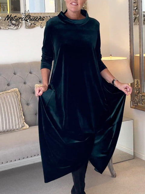 Women's Elegant Soft Tulip Velvet Dress