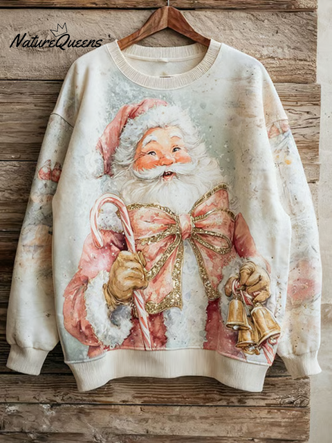 Women's Casual Cute Santa Claus Print Sweatshirt