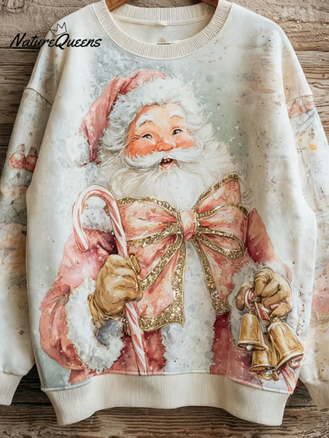 Women's Casual Cute Santa Claus Print Sweatshirt